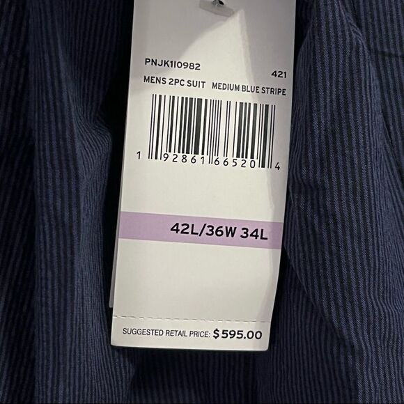 NWT Original Penguin Men’s Medium Blue Striped Sport Coat Size 42L - Picture 7 of 12